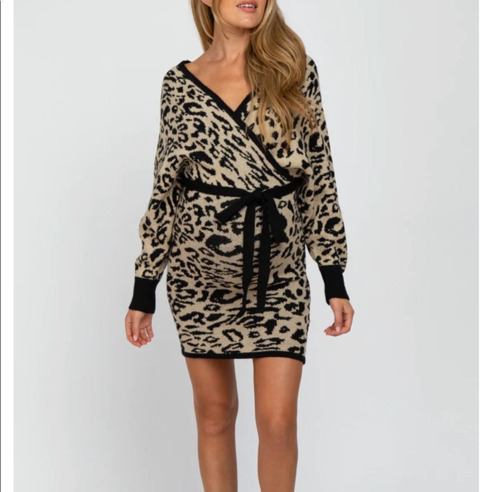 Leopard Print Knit Maternity Dress